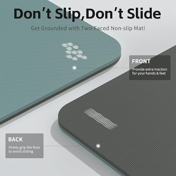 Yoga Mat 8mm Super Thick TPE Fitness Mat | SGS Certified | Non-Slip, Odorless & Tear-Resistant | Unisex with Strap | for Yoga, Pilates, Meditation & Home Workouts