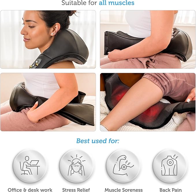 COMFIER Shiatsu Neck and Back Shoulder Massager with Heat, Back Massage for Pain Relief deep Issue,Gifts for Women Men