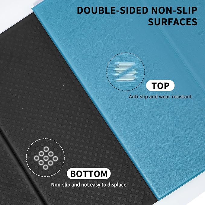 8mm Extra Large Foldable Yoga & Fitness Mat(74" x 31.5" x 0.32"), Double-Sided Non Slip & Lightweight Pilates Mat, Thick Wide Exercise Mats for Woman Man Kids, Portable Workout Mats for Travel, Studio or Home Use