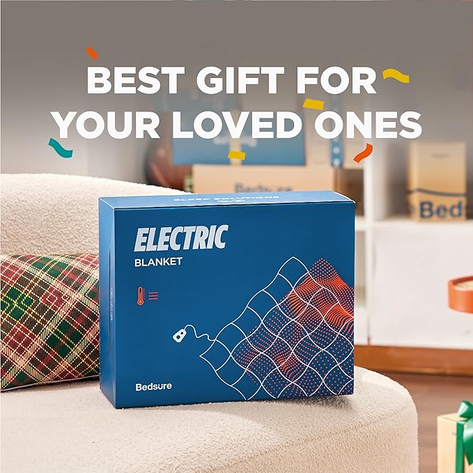 Bedsure Plaid Heated Throw Blanket - Flannel Sherpa Electric Blanket with Red Plaid Pattern, Warm for Grandma, Heating with 6 Heating Levels, 4 Time Settings, 3-Hour Auto-Off (50"x60")