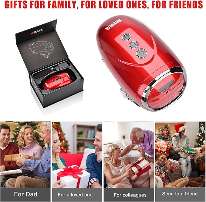 Professional Haircut Massager/Cordless Handheld Massager, Vibration Neck/Legs/Hands/face Massager, 2 Massage nodes 2600AMH (Red)