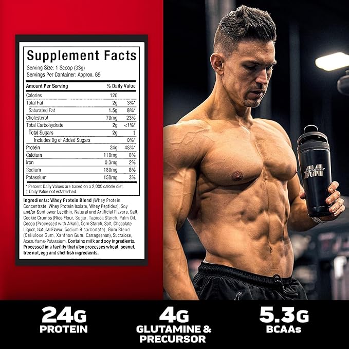 Muscletech Whey Protein Powder (Cookies & Cream, 5LB) - Nitro-Tech Whey Protein Isolate Smoothie Mix for Lean Muscle & Recovery - 24g of Whey Gold Protein for Women & Men - Packaging May Vary