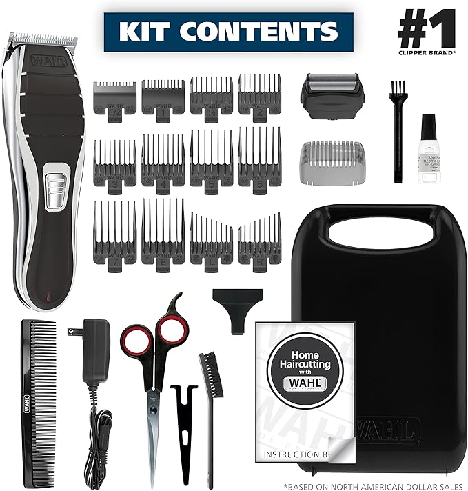 Wahl Clipper 2-in-1 Shaver and Hair Clipper Lithium-Ion Rechargeable Cord Cordless Hair Clipper and Shaver Combo Kit - Model 79568