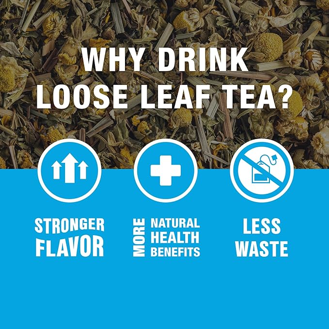 Tiesta Tea - Chamomile Mint, Loose Leaf, Chamomile Mint Herbal Tea, Premium Caffeine-Free Blend, Makes Hot or Iced & Up to 200 Cups, 8oz Resealable Bulk Pouch