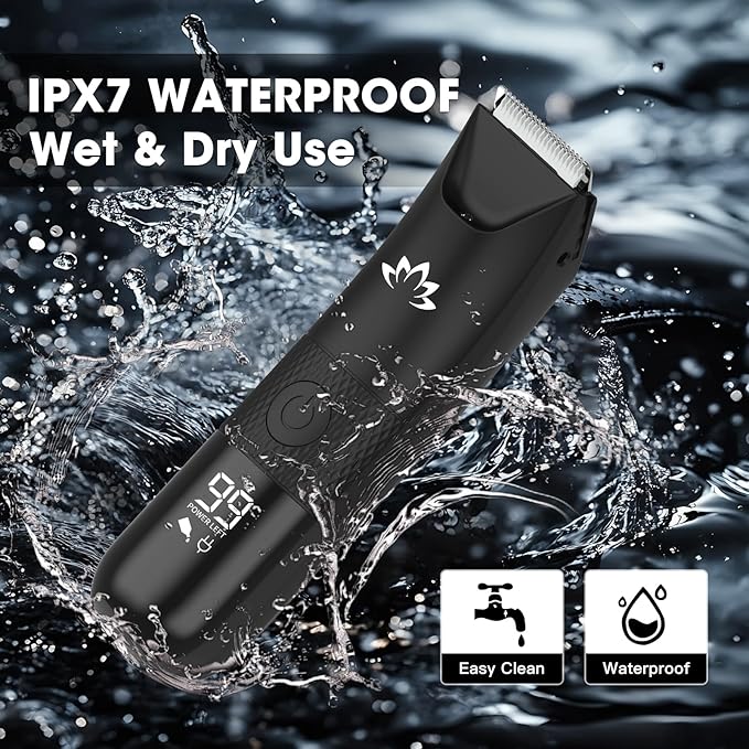 Manscape Ball Trimmer for Men,Body& Pubic Hair Trimmer and Groin Hair Shaver, Bikini Trimmer Women,Smooth Shaving, Lightweight with Travel Lock, IPX7 Waterproof Wet/Dry Shaving, LED Display