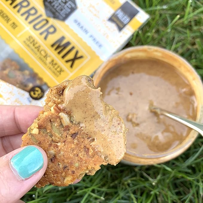 BeeFree Warrior Mix Gluten Free Granola - Chunky Granola Bites | Paleo, Low Carb, Grain Free, Preservative Free, Oat Free | Auggy’s Original Mix, 9 Ounce Bags, 3 Pack