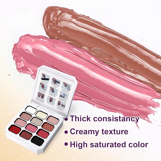 Gradient Painting Gel, 12 Ombre Gel Nail Polish with 100Pcs Nail Sponges &Tweezers for Pigment Pat Nails Aura Nails French Manicure Soak Off UV Long-lasting Set Palette Chiffon Hues