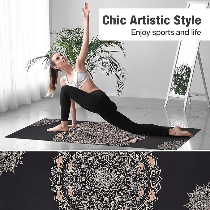 MoKo Yoga Towel, Non Slip Hot Yoga Blanket Printing Pattern Quick Dry with Corner Pocket for Bikram, Pilates, Gym Workout, Outdoor Picnic