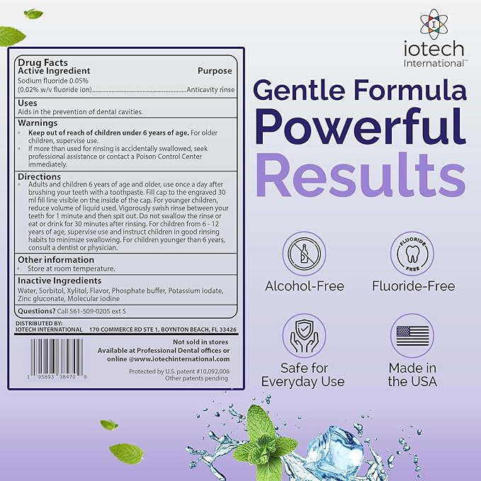 ioRinse MR: The Most Dentist & Oncologist-Recommended Oral Ulcer Rinse of its Kind. Maximum Relief of Oral Mucositis, Mouth Sores, Dry Mouth, Canker Sores, Mouth Irritation & Cancer patients, Mint 1 L