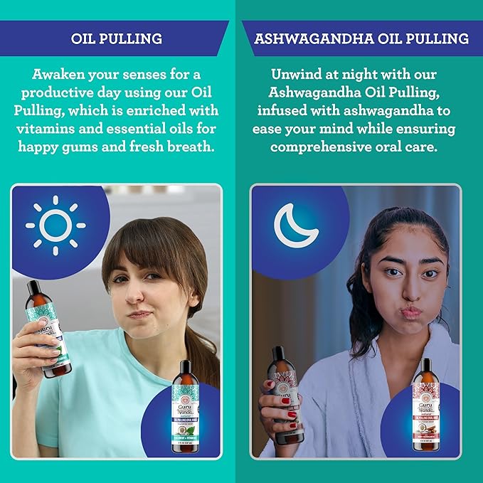 GuruNanda Daily Oral Care Bundle – Hydroxyapatite Toothpaste & Coconut Oil Pulling Mouthwash for Stronger Teeth & Happier Gums