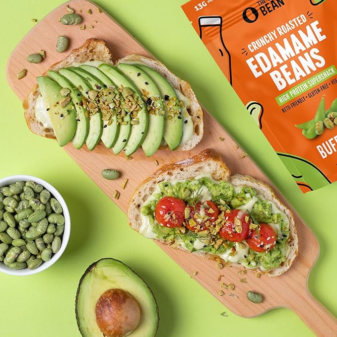 The Only Bean - Crunchy Roasted Edamame Beans (Buffalo), Keto Snacks, Healthy Snacks For Adults and Kids, Low Carb High Protein Snacks, Gluten Free Snack, Vegan Keto Food - 4 oz (3 Pack)