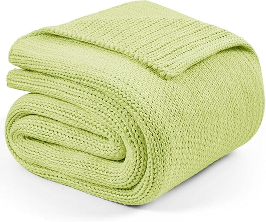 L'AGRATY Knitted Weighted Blanket - 48"x72" 20lbs Cooling Chunky Knit Heavy Blanket for Adults Braided Crochet Throw Thick Cable Yarn Knit Decorative No Beads Evenly Weighted Machine Washable
