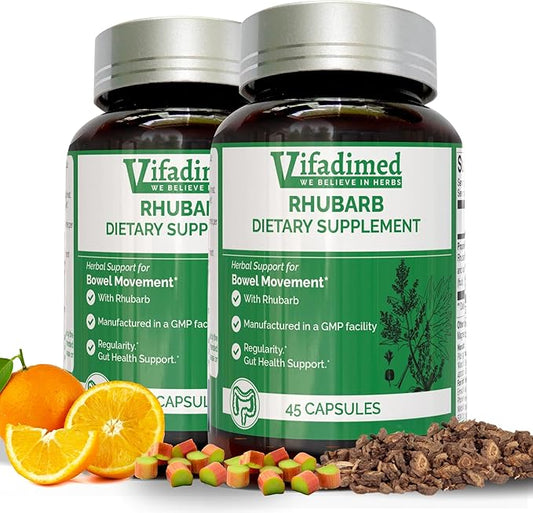 RHUBARB-15 Day Colon Cleanse,Gut Cleanse & Detox,Constipation Relief,Natural Stool softeners, Gentle laxatives, Daily Bowel Movement, Herbal Colon Cleanse Pill, 90 Capsules