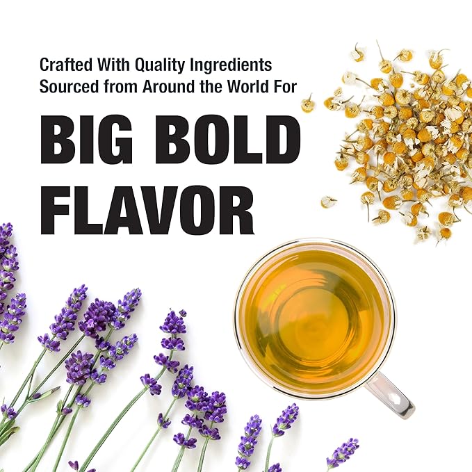 Tiesta Tea - Lavender Chamomile, Loose Leaf, Soft Chamomile Herbal Tea, Premium Non-Caffeinated Blend, Make Hot or Iced & Brews Up to 250 Cups, 8oz Bulk Pouch & 2oz Refillable Tin Combo