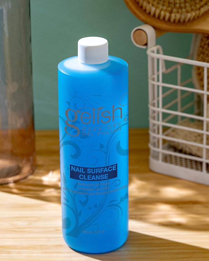 Gelish Nail Surface Cleanse – Gel Top Coat Nail Cleaner, Removes Tacky Residue, High-Shine Finish, Skin-Safe Formula, Smooth & Glossy Results for Perfect Manicure (16 Fl Oz, Nail Surface Cleanse)