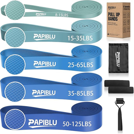 Pull Up Bands, Resistance Bands Set for Pull-Up Assistance, Exercise Bands with Door Anchor & Grip Pads for Men & Women Working Out, Physical Therapy, Muscle Training