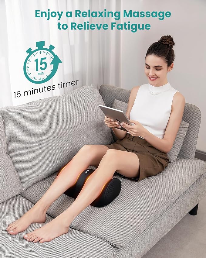 Nekteck Foot Massager with Heat & Foot Roller, Shiatsu Calf Leg Massager for Circulation and Neuropathy Pain Relief for Feet Care Home Office Gadgets Relaxing Massage Tools for Women Men Mom Dad