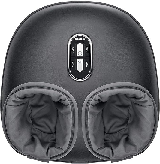 Nekteck Shiatsu Foot Massager Machine and Heat, Air Compression with Deep Kneading Therapy, Relax for Home or Office (Large Size)