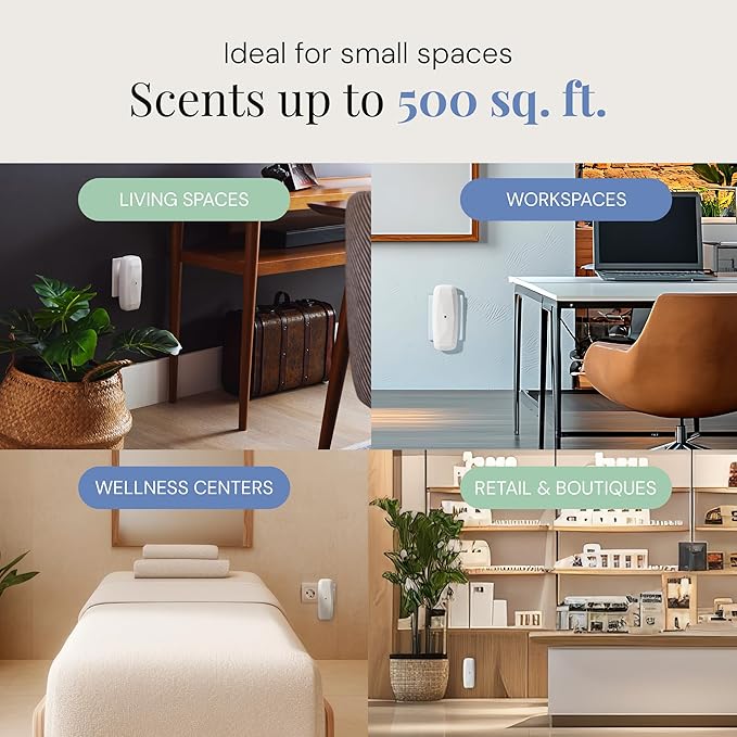 The Diamond Gift Set, Smart Scent Air Machine Luxury Kit, Waterless Fragrance Oil Diffuser with 2 Scents & Bluetooth Control, Santal & Sensual Wood, White