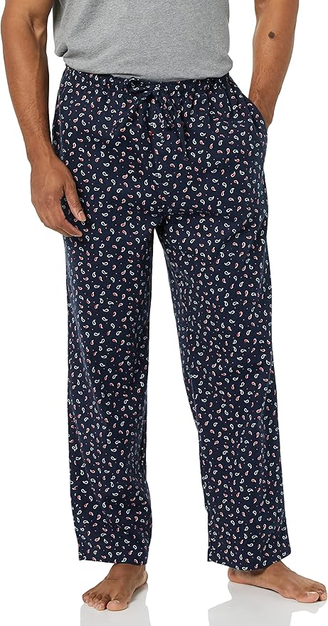 Amazon Essentials Mens Straight-Fit Woven Pajama Pant with Pockets