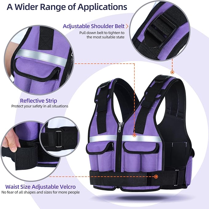 Sportneer Adjustable Weighted Vest Weights: 2-18 lbs/2-40 lbs Washable Weight Vest 16 In 1 Fast Adjust Rucking Vest for Women and Men Home Gym Workout Fitness Strength Training Vests