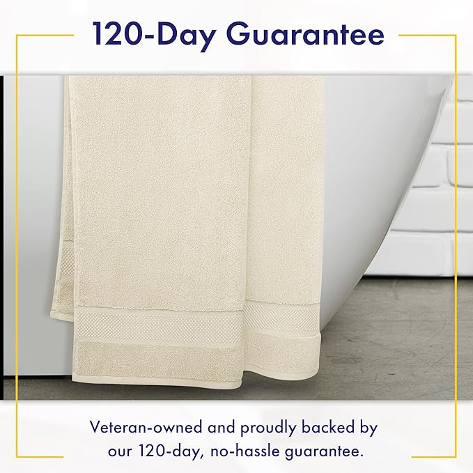 100% Organic Zero-Twist Cotton Towel - Luxury Bath Towel - Ultra Soft & Plush 700GSM Long-Staple Cotton (Papyrus)