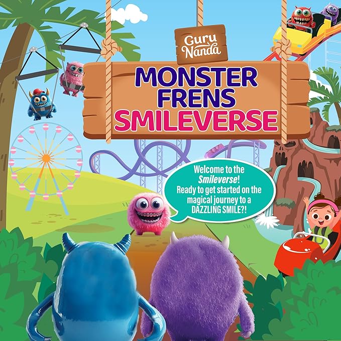 GuruNanda Kids Oral Care Regimen Kit with Toothpaste, Butter On Gums Toothbrush, Oil Pulling Mouthwash, Giraffe Floss Picks, Water Flosser & Tongue Scrapers