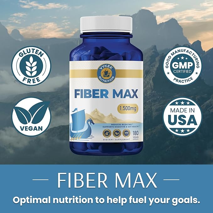 Advanced Fiber Complex – Psyllium Husk, Aloe Vera, Chia & Flax Seed | Vegan, Non-GMO | Supports Digestive Health, Regularity & Gut Wellness | 180 Capsules