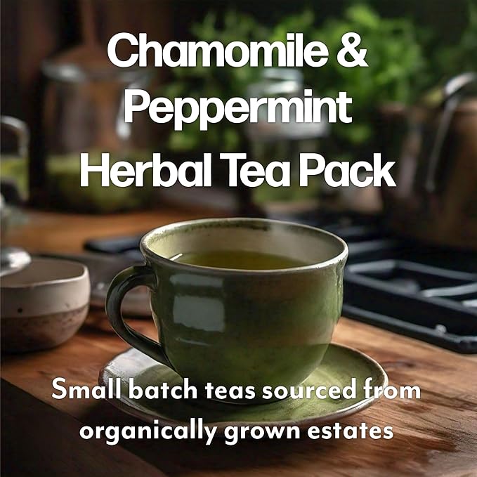 Maud's Organic Chamomile Lavender & Organic Peppermint Tea Bundle, 48 ct, Recyclable Single Serve Pods – 100% Gourmet Blended Tea Leaves, Compatible with Keurig K Cups Maker