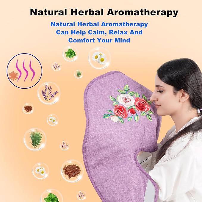 WGL&HJ Far Infrared Graphene Heating Pad for Neck,Shoulder,Back Pain Relief,Himalayan Pink Salt and Natural Herbs Heat Herbal Aromatherapy,Hand Embroidered Roses,Gifts for Women Men Moms Dad