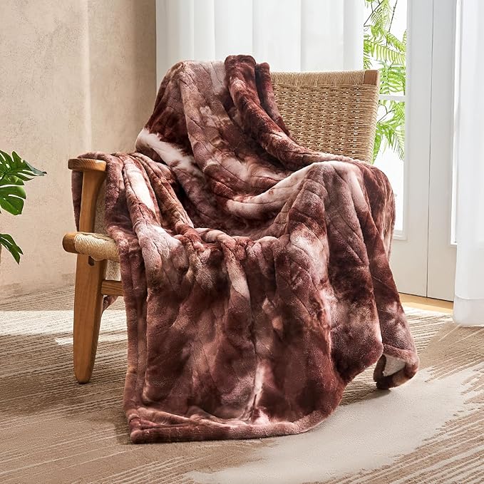Electric Heated Blanket 90"x100",Luxury White Coffee Faux Fur Electric King Blanket,Fast Heating Soft Fluffy Thick Electric Blanket with 6 Heating Levels & 12H Auto Off