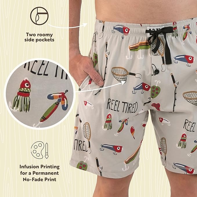 Lazy One Pajama Shorts for Men, Men's Pajama Bottoms, Sleepwear