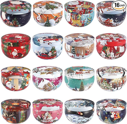 16Pack Christmas Scented Candles Gift- Aromatherapy Candle-Soy Wax-Long Lasting Burn time, Christmas Thanksgiving Gifts for Women，Home Decor