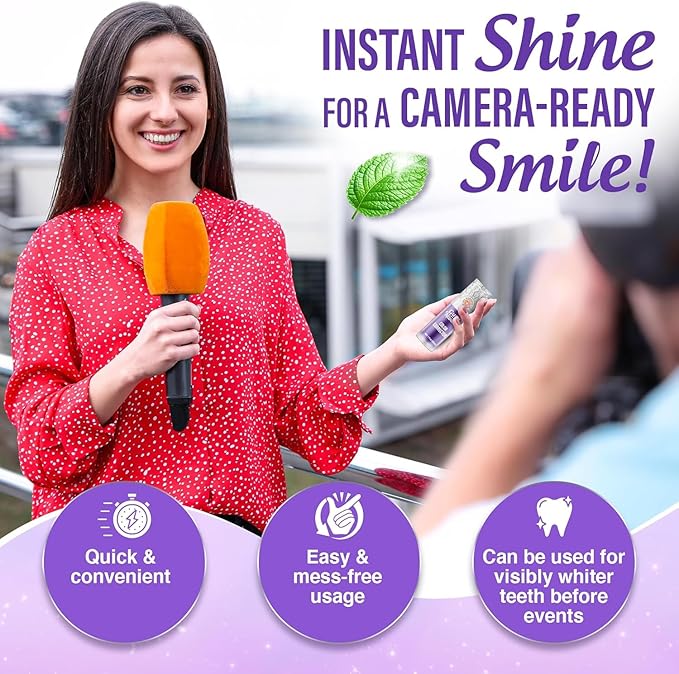 GuruNanda Purple Color Corrector Serum, Fluoride-Free & Gentle, Instant Teeth Whitening, with Essential Oils, Up to 50 Uses, 2 Pack