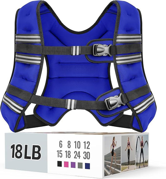 Weighted Vest for Women & Men with Reflective Stripe and Adjustable Buckle, Comfortable & Durable Rucking Vest for Walking, Running & Strength Training