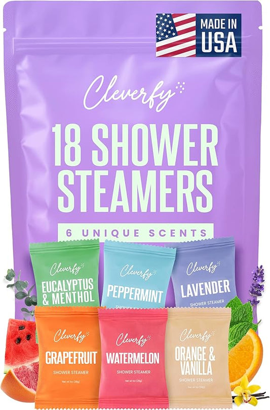 Cleverfy Shower Steamers Aromatherapy – Stocking Stuffers for Women, Teens and Wife – Christmas Gifts for Women and Teen Girls – White Elephant Gifts for Adults – 18 Tablets