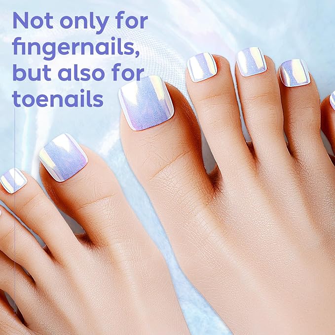 AIMEILI Pearl Chrome Nail Powder 6 Boxes Nail Art Manicure Powder Set, 1×0.5g Holographic Powder, 5×0.5g Chrome Nail Powder