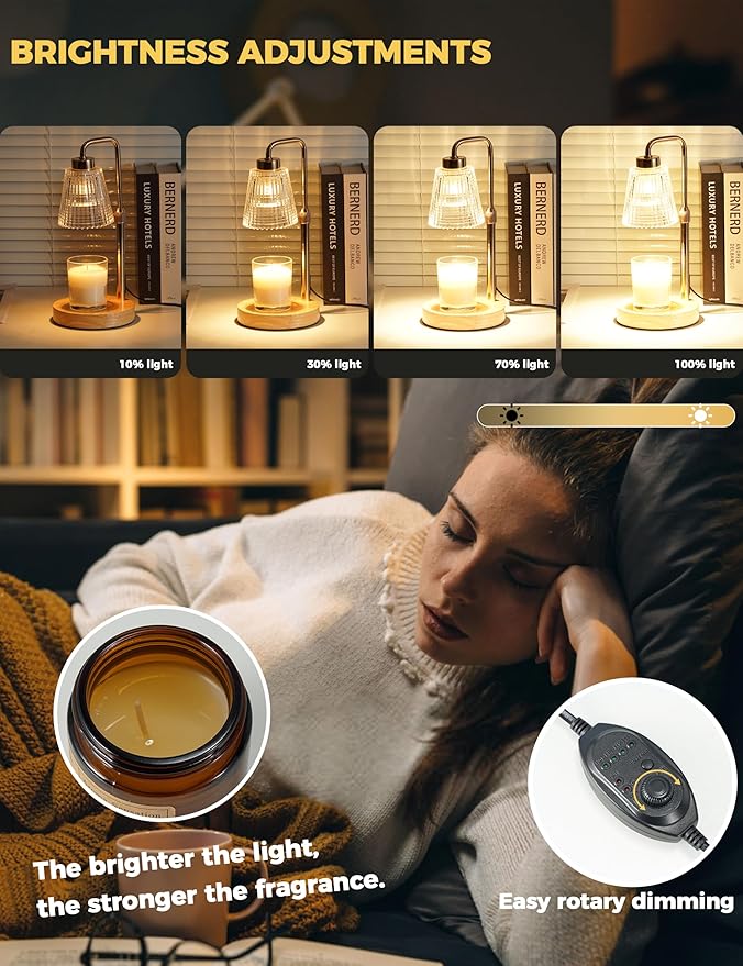 Candle Warmer Lamp with Timer Dimmable, Birthday Gifts for Women Mom, House Warming Gifts New Home Decor, Wax Melt Warmer for Jar Candles