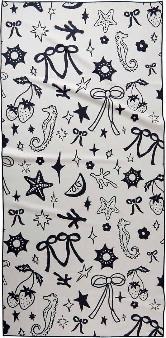 GEOMETRY Micro-Loop Beach Towel – Spring & Summer Collection – Quick-Dry, Sand-Resistant, Ultra-Absorbent Compact Towel for Beach & Travel (Earth and Sea)
