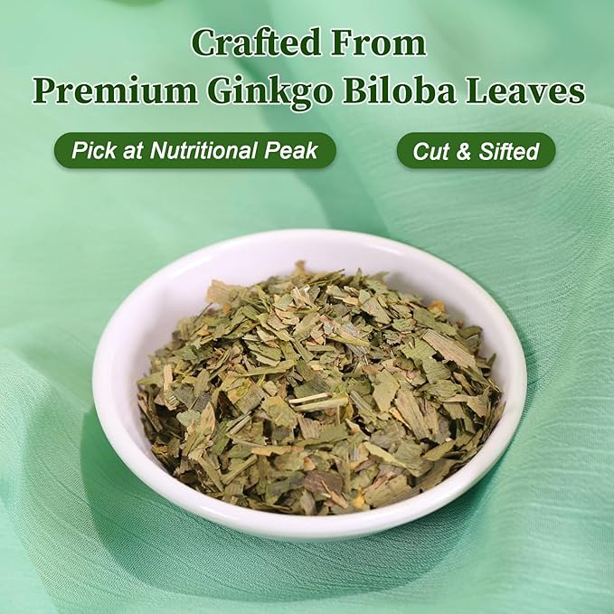 FullChea - Ginkgo Biloba Tea Bags, 36 Teabags - Premium Dried Ginkgo Biloba Leaves - Non-GMO - Caffeine-free - Support Memory & Focus