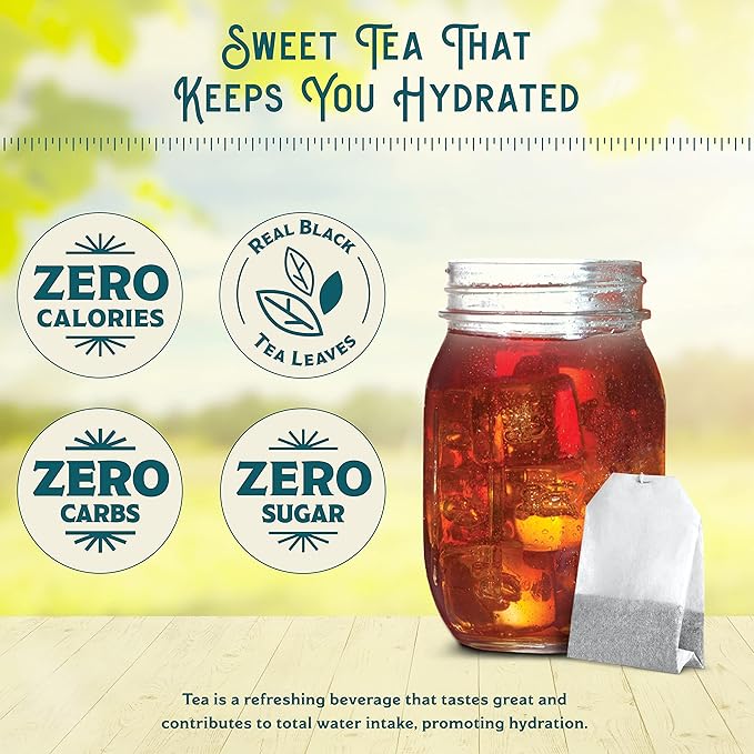 Southern Breeze Decaf Cold Brew Sweet Tea Blackberry Iced Tea with Black Tea and Zero Carbs Zero Sugar, 20 Individually Wrapped Tea Bags, Pack of 4