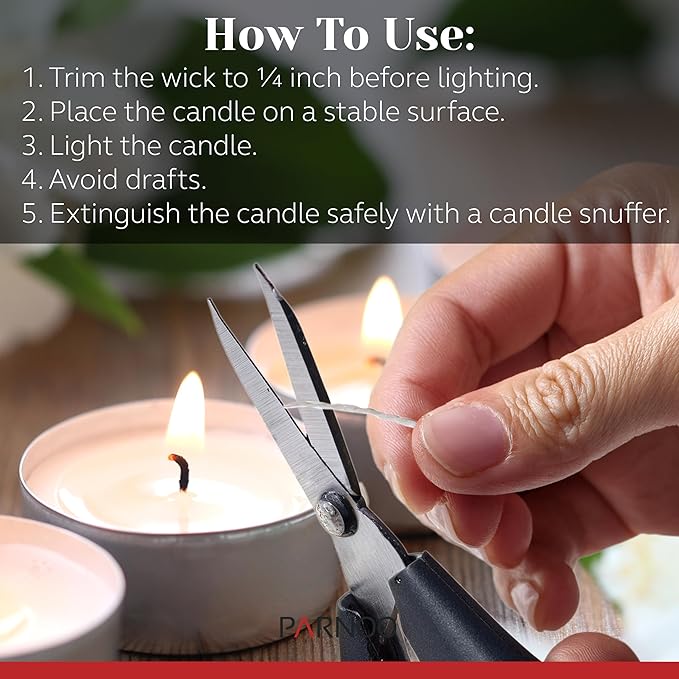 Tea Light Candles in Metal Cups - 6 Hours Clean, Long Burning White Unscented - 520 Candles - Bulk for Romantic Dinner, Wedding, Spa & Hotels by PARNOO