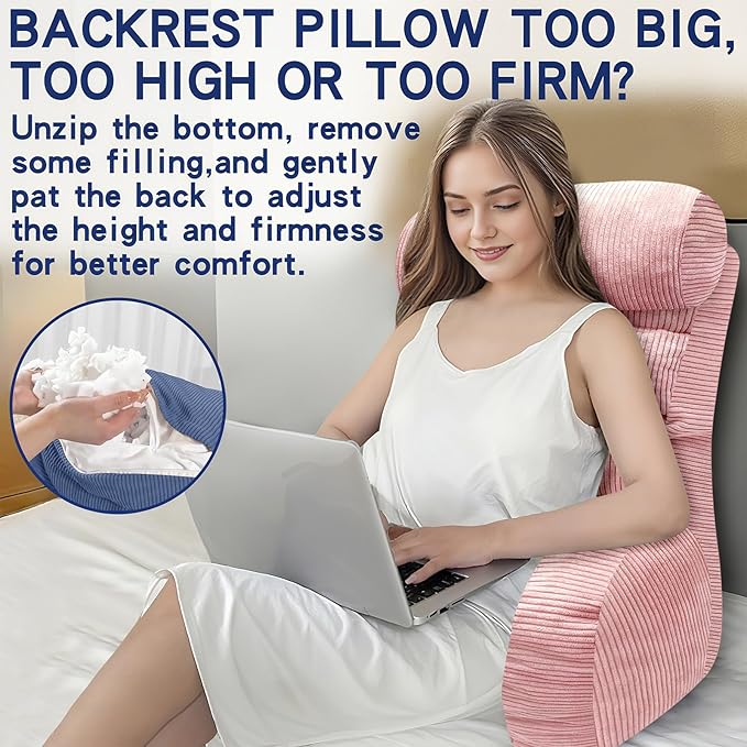 Back Pillow for Bed Sitting Up, Reading Pillow, Extra Large Arm Pillows for Adults for Back Support,Bed Pillow for Sitting up for Watching TV/Gaming/Relaxing