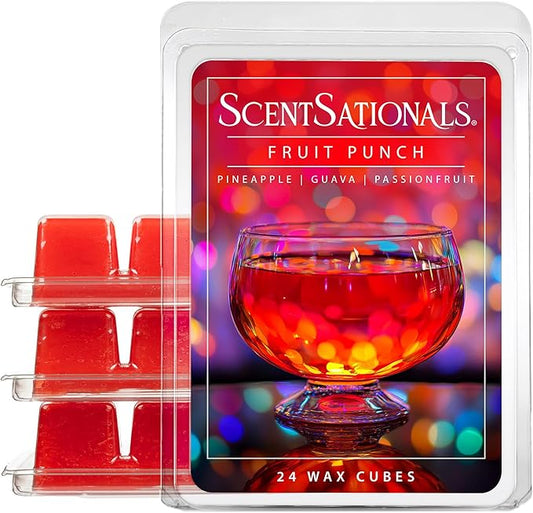 Scentsationals Wax Melts, Wax Cubes Strong Scent – Soda Collection Fruit Punch – Long Lasting Scented Melts for Warmer, 10oz (24-Cubes)