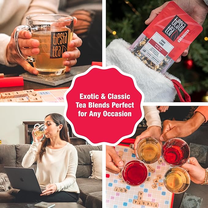 Tiesta Tea - Chai Love, Loose Leaf, Spiced Chai Black Tea, Premium Blend, High Caffeinated Black, Make Hot or Iced Brews Up to 25 Cups, 1.9 Ounce Resealable Pouch