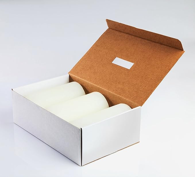 Melt Candle Pillar Candles, 3 Pack - Unscented Candles for Home, Church, Weddings, & More - 3" x 6", Ivory