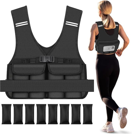 Adjustable Weighted Vest for Woman Men With Shoulder Pads 2-10 lbs/2-18 lbs, Weighted Vest For Walking, Running, Cross Training, Muscle Building,Improve Bone Health- Comfortable, Washable