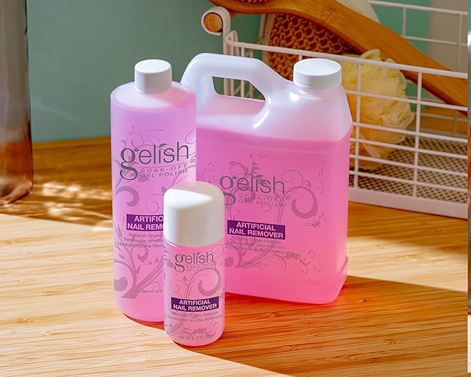 Gelish Artificial Nail Remover – Soak-Off Polish Remover for Fast, Gentle, Prevents Drying, and Maintains Healthy Nails. Ideal for Professional and At-Home Use (4 oz)