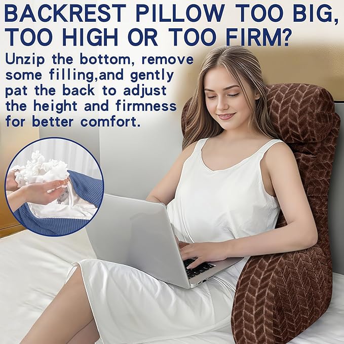 Back Pillow for Bed Sitting Up, Reading Pillow, Extra Large Arm Pillows for Adults for Back Support,Bed Pillow for Sitting up for Watching TV/Gaming/Relaxing