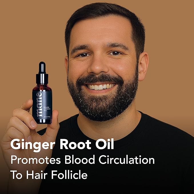 Beard Growth Oil for Men (30ml) Activate Hair Roots for Fuller & Thicker Beard, Mustache Grow Oil - Facial Hair Growth for Men